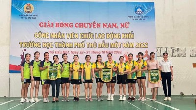 TRƯỜNG THCS PHÚ CƯỜNG THAM GIA GIẢI BÓNG CHUYỀN TRUYỀN THỐNG CỦA NGÀNH GIÁO DỤC VÀ ĐÀO TẠO THÀNH PHỐ THỦ DẦU MỘT NĂM 2022