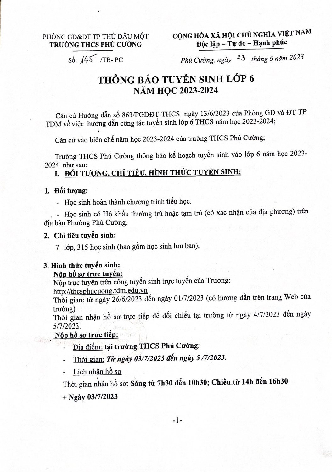 TUYEN SINH 2023 1