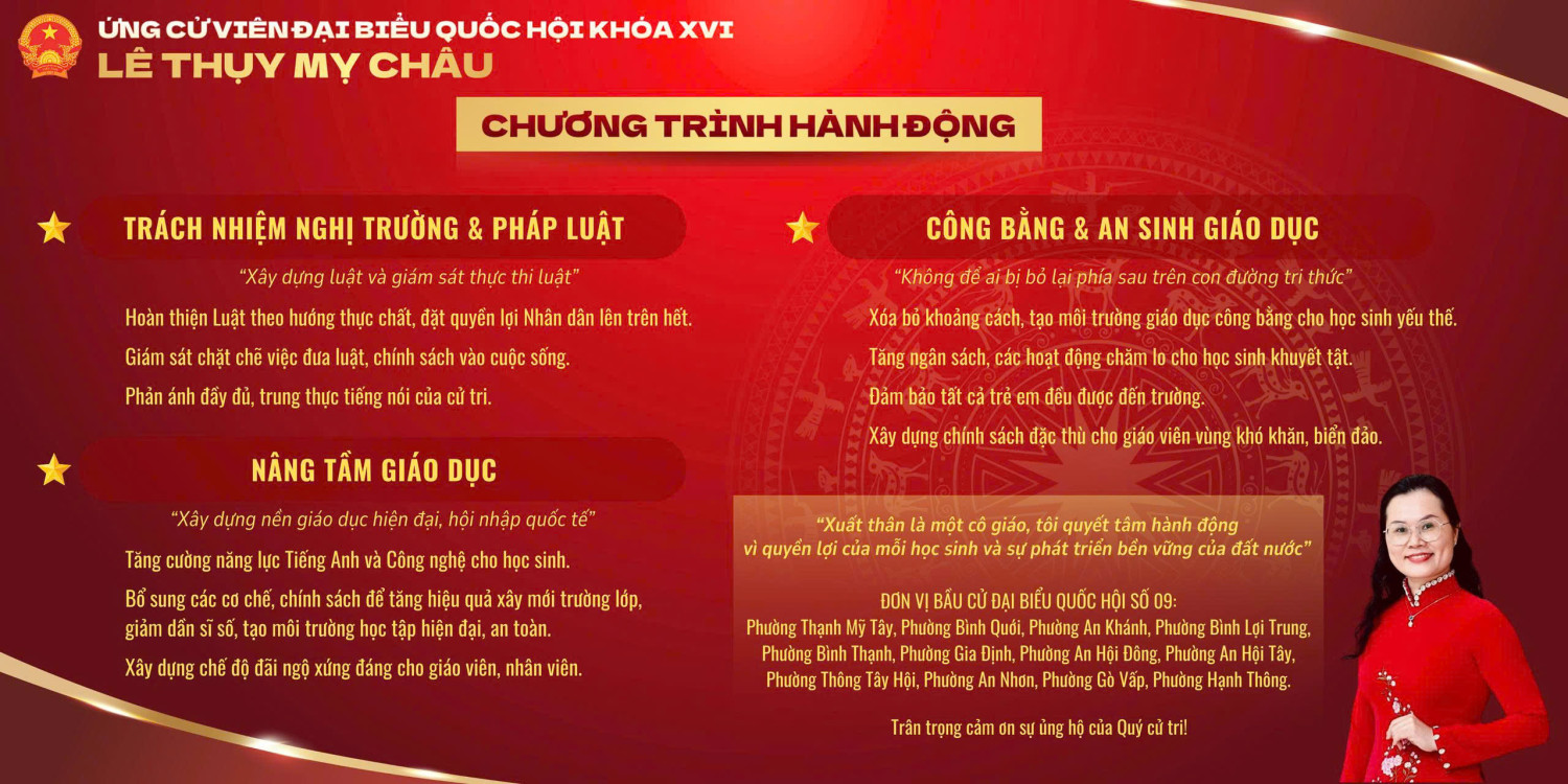 Chương trình hành động đồng chí Lê Thụy Mỵ Châu